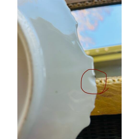 Lewis Straus LS&S Limoges Art Nouveau Roses w Gold 8” Plate France Green READ - Picture 10 of 10